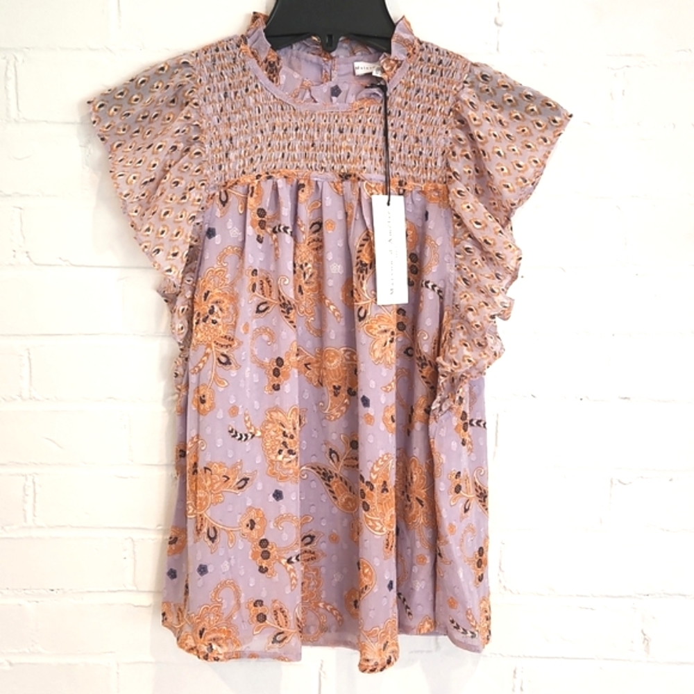 NWT Maison d'Amélie Flutter Sleeve Blouse